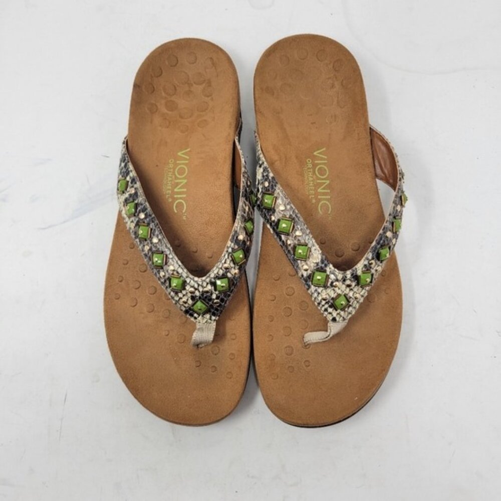 Vionic | Women's Rest Floriana Toepost Thong Sandal Pewter - Picture 6 of 9